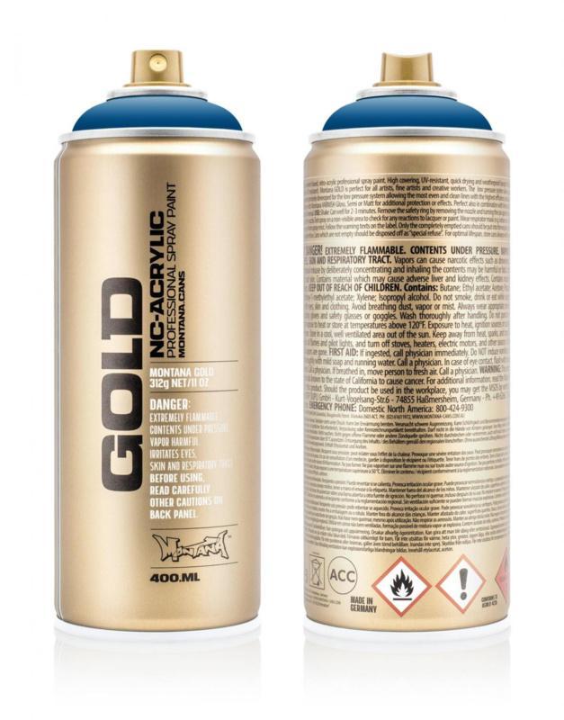 Montana Gold G5075 Signal Blue 400 ml, Doe-het-zelf en Verbouw, Verf, Beits en Lak, Nieuw, Ophalen of Verzenden
