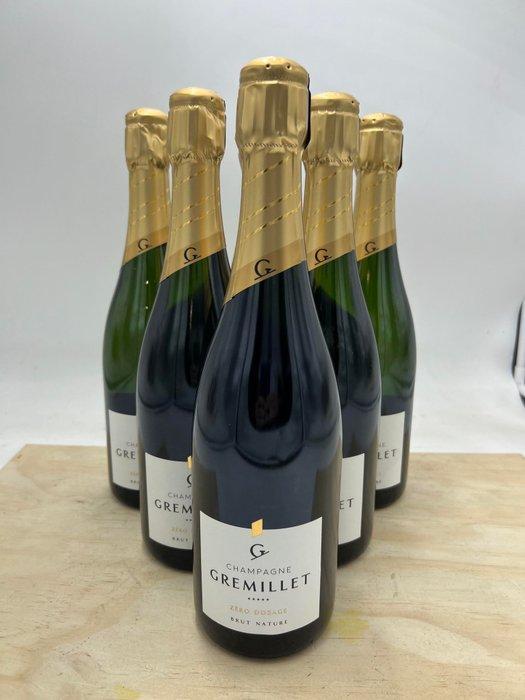 Gremillet, Zéro Dosage - Champagne Brut Nature - 6 Flessen, Verzamelen, Wijnen