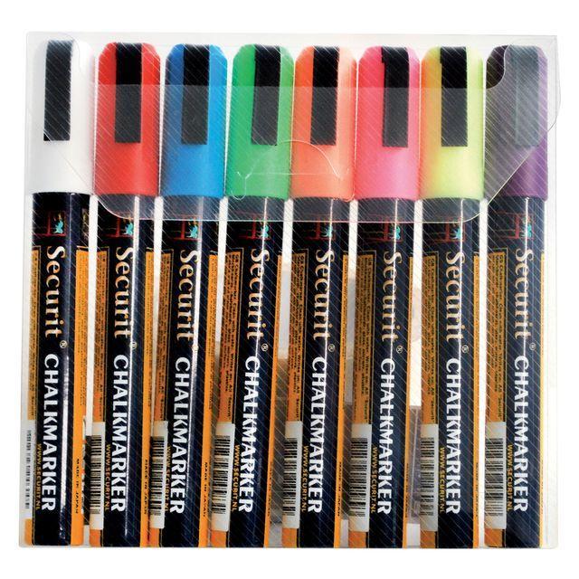 Krijtstift Securit SMA-510 schuin 2-6mm assorti blister à 8, Diversen, Schrijfwaren, Ophalen of Verzenden