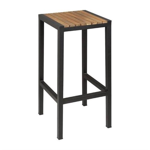 Barkrukken acaciahout en staal - 35x35x(h)75cm - set van 2, Zakelijke goederen, Horeca | Keukenapparatuur, Nieuw in verpakking