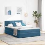 vidaXL Opslag bed met matras Donkerblauw 140 x 200 cm, Verzenden, Nieuw, Blauw, Stof