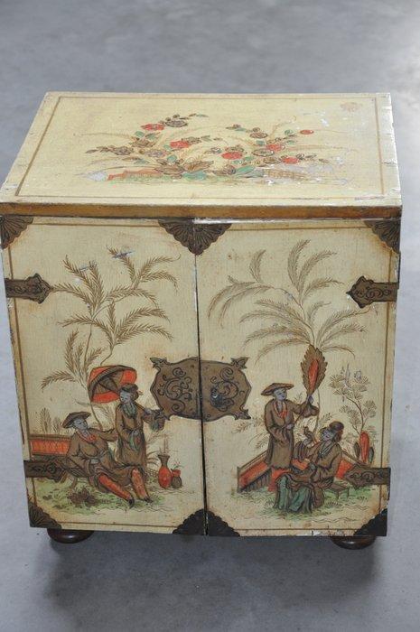 Kabinet - geschilderd en gelakt hout - tafelkabinet, Antiek en Kunst, Curiosa en Brocante