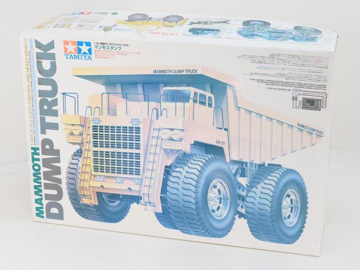 Schaal 1:20 Tamiya 58268 Mammut EM-120 Dump Truck / Mulde..., Hobby en Vrije tijd, Modelauto's | Overige schalen, Gebruikt, Ophalen of Verzenden