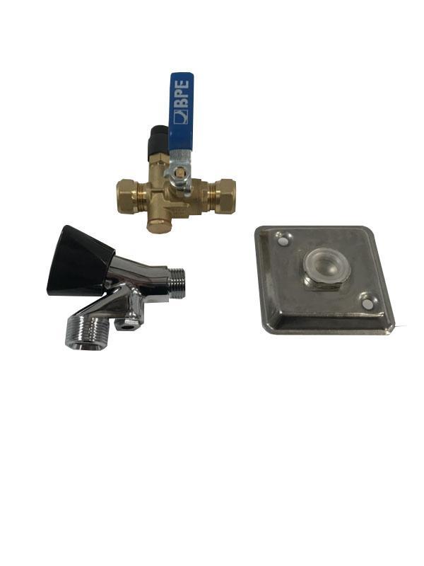 buitenkraan set  stopkraan , wasmachinekraan en gevelplaat, Tuin en Terras, Buitenkranen, Nieuw, Ophalen of Verzenden