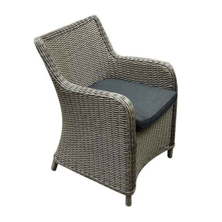 Showroommodel Bilbao dining tuinstoel grijs ( set van 4), Tuin en Terras, Tuinsets en Loungesets, Nieuw, Ophalen of Verzenden