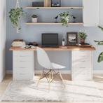 vidaXL Tafelblad 180x60x(2-4)cm behandeld massief eikenhout, Verzenden, Nieuw