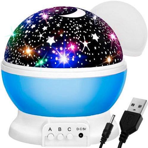 LED nachtlamp - Met projector - Blauw, Huis en Inrichting, Overige Huis en Inrichting, Ophalen of Verzenden