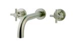 Cross inbouw-wastafelmengkraan 2-knops geborsteld staal, Verzenden, Nieuw