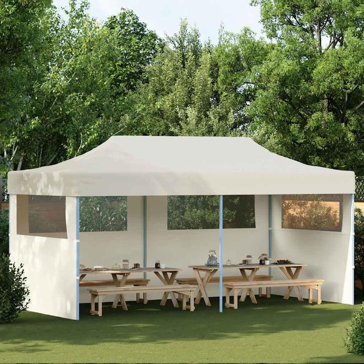 vidaXL Partytent pop-up inklapbaar 3x6 m crème, Tuin en Terras, Partytenten, Partytent, Nieuw, Verzenden