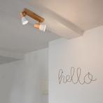 Plafondspot hout en wit 2-lichts verstelbaar - Thorin, Huis en Inrichting, Lampen | Spots, Nieuw, Overige stijlen