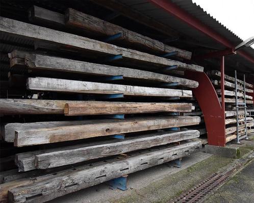 Oude eiken balken, kinderbalkje, gebint, `t Achterhuis, Doe-het-zelf en Verbouw, Hout en Planken, Balk, Gebruikt, Eiken, Ophalen of Verzenden