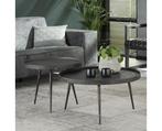 Salontafel Vera Set van 2 Metallic rond - Zwart, Huis en Inrichting, Ophalen of Verzenden, Nieuw