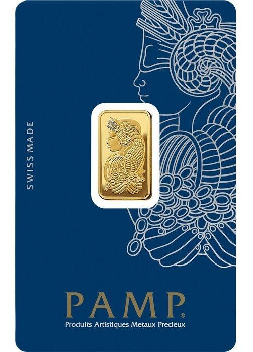 5 gram - Goud .999 - PAMP - Verzegeld en met certificaat, Postzegels en Munten, Edelmetalen en Baren