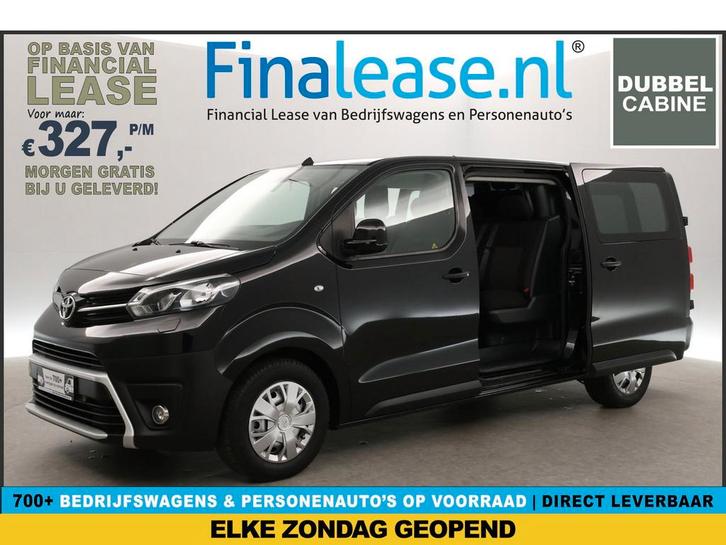 Toyota ProAce Worker 2.0 D-4D L3H1 DC 360° Cam 2xSchuifdeur, Auto's, Bestelauto's, Lease, Handgeschakeld, Diesel, Toyota, Zwart
