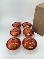 Ouchinuri  Gold-Makie - Set soepkommen (6) - Old