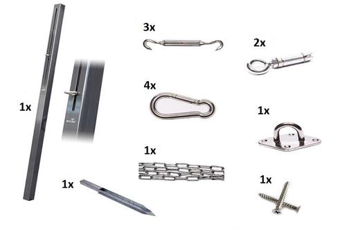 Platinum bevestigingsmaterialen schaduwdoek combinatiepakket, Tuin en Terras, Schaduwdoeken, Nieuw, Verzenden