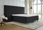 ACTIE! Boxspring Lyon 160 200 Zwart, Verzenden, Zwart, 200 cm, Modern