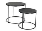 Salontafels - set van 2 ronde salontafels - Zwart, Huis en Inrichting, Tafels | Eettafels, Verzenden, Nieuw