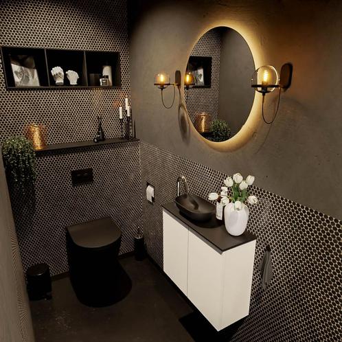 MONDIAZ FOWY toiletmeubel 60cm kleur talc. Waskom positie, Doe-het-zelf en Verbouw, Sanitair, Bad, Nieuw, Ophalen of Verzenden