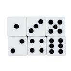 Benson Set dobbelstenen - wit - 6 stuks - 1,5 cm - zwarte..., Ophalen of Verzenden, Nieuw