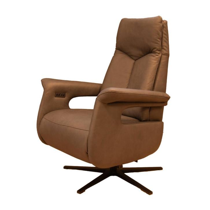 Sta op en relax stoel Zeus in leder met hoge showroomkorting, Huis en Inrichting, Fauteuils, Minder dan 75 cm, Nieuw, 50 tot 75 cm