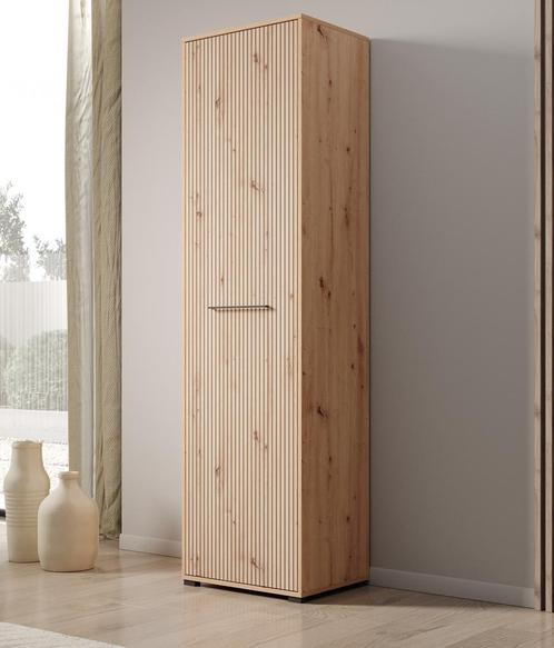 Meubella - Halkast - Eiken 55 cm - Kapstok | Modern, Huis en Inrichting, Kasten | Vitrinekasten, Nieuw, 50 tot 100 cm, Verzenden
