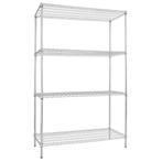 GGM Gastro | Stalen rek - 1200x450mm - 4 planken - Chroom |, Verzenden