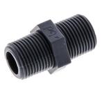 Dubbele Nippel G3/8 Polypropyleen (PP) 10bar FDA 20mm Hex, Verzenden, Nieuw