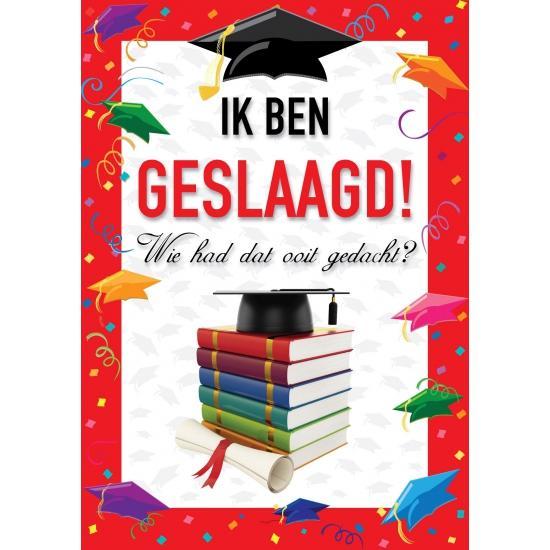 Deur poster Ik ben geslaagd - Geslaagd feestartikelen, Hobby en Vrije tijd, Feestartikelen, Ophalen of Verzenden