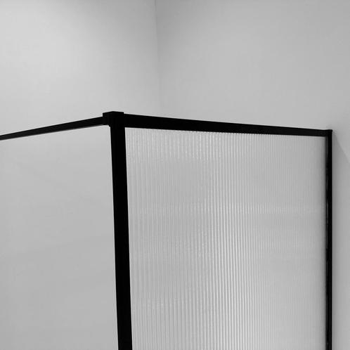Aanbieding: Inloopdouche BWS Rib Helder Ribbelglas Mat Zwart, Doe-het-zelf en Verbouw, Sanitair, Ophalen of Verzenden