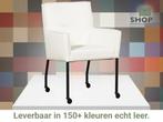 Leren eetkamerstoel Lucky - Toledo Purewhite (wit), Bohemian, Industrieel, Modern, Scandinavisch, Wit, Nieuw, Leer