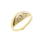 Bicolor gouden ring met diamant | 0,075 ct. (witgoud), 18 tot 19, Goud, Met edelsteen, Gebruikt