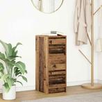 vidaXL Dressoir 29,5x34x76 cm bewerkt hout oud houtkleurig, Huis en Inrichting, Verzenden, Nieuw, 25 tot 50 cm, Overige houtsoorten