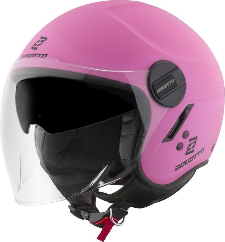 Bogotto H595-1 SPN Roze Jethelm, Motoren, Kleding | Motorhelmen, Nieuw met kaartje, Overige merken, Jethelm, Verzenden