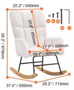 Ergonomische Schommelstoel Fluffy – Comfortabel Wit Design, Verzenden, Wit, Nieuw, Hout