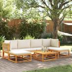 vidaXL 7-delige tuinbankset met kussens acaciahout & touw, Tuin en Terras, Tuinsets en Loungesets, Verzenden, Nieuw, Hardhout
