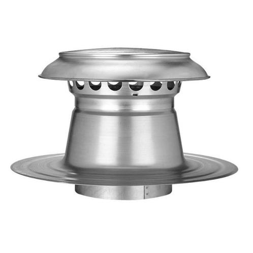 Platdak ontluchting dubbelwandig met aluminium kap Ø 200mm, Doe-het-zelf en Verbouw, Ventilatie en Afzuiging, Nieuw, Verzenden