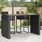 vidaXL Tuinbartafel acaciahouten blad 185x80x110 cm poly, Verzenden, Nieuw