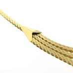 Gouden visgraat schakel collier | 44 cm (S-schakel collier), Sieraden, Tassen en Uiterlijk, Kettingen, Ophalen of Verzenden, Gebruikt