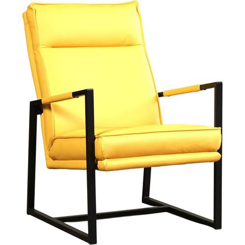 Leren Fauteuil Square - Toledo Leer Giallo, Huis en Inrichting, Fauteuils, 50 tot 75 cm, 75 tot 100 cm, Nieuw, Leer, Ophalen of Verzenden