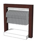Glossy duo tone middenunit kledingrek R-PR-013-W