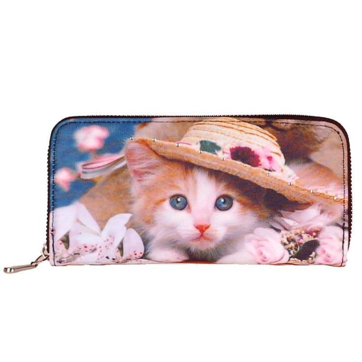 Portemonnee groot poesje met hoedje NIEUW, Sieraden, Tassen en Uiterlijk, Portemonnees, Zwart, Nieuw, Ophalen of Verzenden