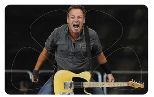 Bruce Springsteen - Pikcard met 4 plectrums off. merchandise, Verzamelen, Muziek, Artiesten en Beroemdheden, Instrument of Toebehoren