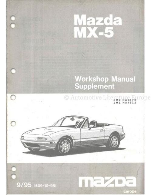 1995 MAZDA MX-5 WERKPLAATSHANDBOEK (SUPPLEMENT) ENGELS, Auto diversen, Handleidingen en Instructieboekjes