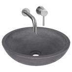 Waskomset Differnz Ravano Beton 40x12 cm Antraciet met, Ophalen of Verzenden, Nieuw, Chroom, Overige typen