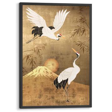 Orangewallz | Wanddecoratie Japanse Kraanvogels