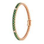 Armband - 18 karaat Roségoud - 3.20ct. tw. Smaragd - Diamant, Sieraden, Tassen en Uiterlijk, Armbanden, Nieuw