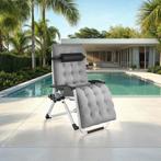 Ligstoel Cloud inklapbaar, traploos verstelbaar - lichtgrijs, Verzenden, Nieuw