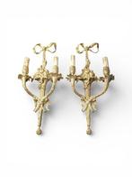 Wandkandelaar (2) - Verguld brons - Appliques Bronzo