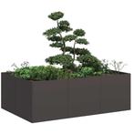 vidaXL Plantenbak 120x80x40 cm staal zwart, Tuin en Terras, Bloembakken en Plantenbakken, Verzenden, Nieuw, Metaal